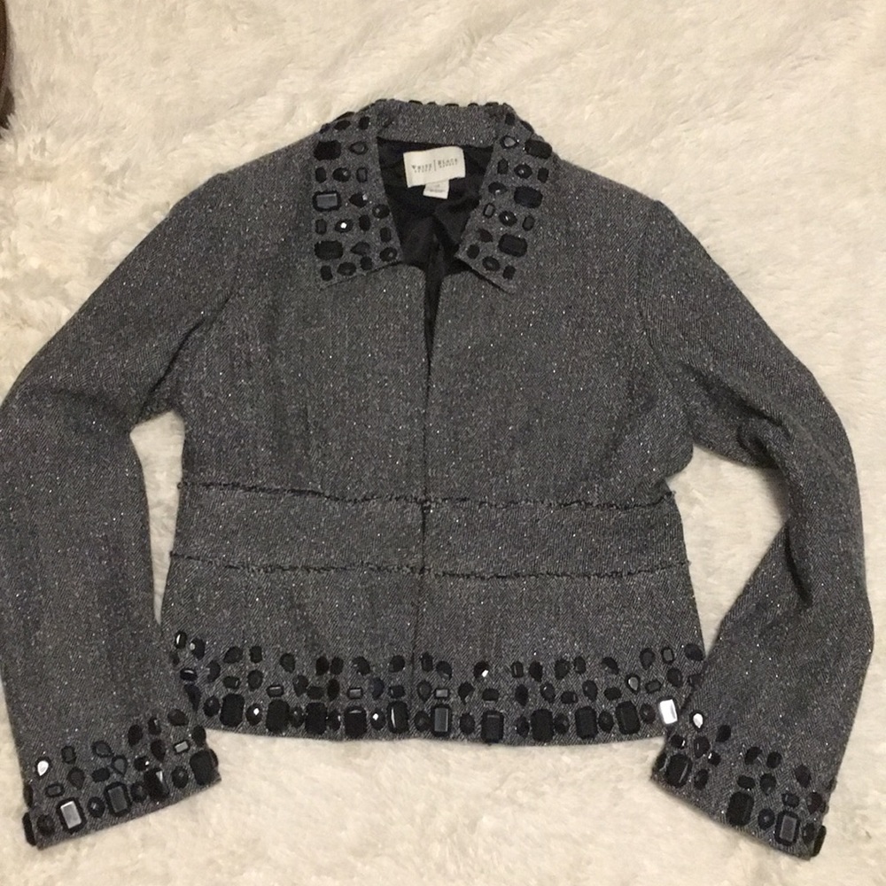 White House Black Market Tweed Jewel Jacket - Picture 1 of 6